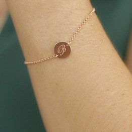 Dainty Disc Initial Bracelet