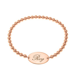 Oval Stretch Bead Name Bracelet