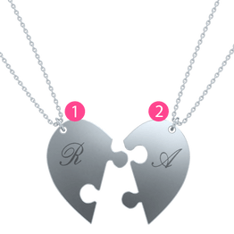 2 Piece Puzzle Necklaces