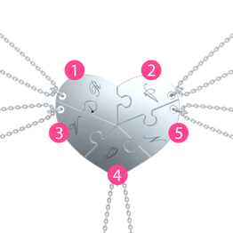 5 Piece Puzzle Necklaces