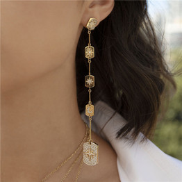 Sterling Silver Asymmetric Star Dangle Earrings