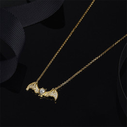 Gold Plated Sterling Silver Bat Necklace