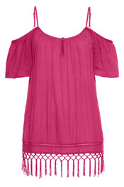 Cold Shoulder Plus Size Blouse