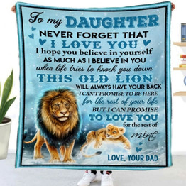 Lion Daughter Son Mom Dad Letter - Fleece Blanket
