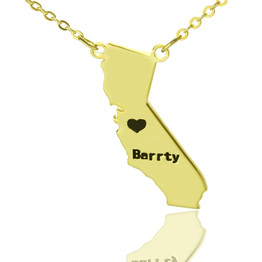 JOSEOD Personalized California State Name Necklace