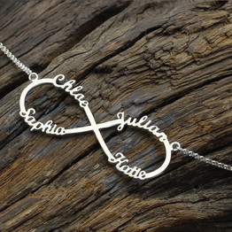 JOSEOD Custom Infinity 4 names Necklace