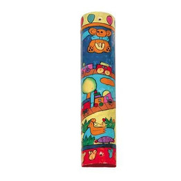 Small Wooden Mezuzah - Train