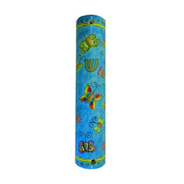 Large Wooden Mezuzah - Butterflies
