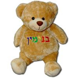 Personalized Stuffed Teddy Bear in Hebrew