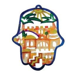 Jerusalem Hamsa Wooden Cutout
