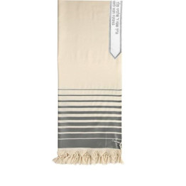 New Wool Tallit - Fading Grey Stripes