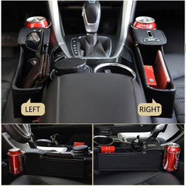 Multi-function Gap Catcher PU Leather Car Seat Organizer Storage Box Cup Holder