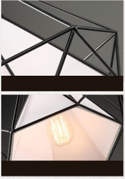 Modern Iron Painted Industrial Diamond Chandelier LED 220V Light for Living Room Kitchen Bedroom