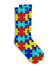 Autism Colorful Puzzle Pieces Socks