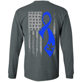 Autism - Puzzle Pieces Blue Ribbon Grey Flag