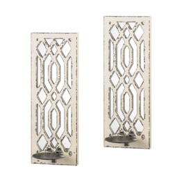DECO MIRROR WALL SCONCE SET