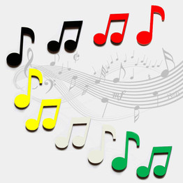 3D Musical Note Wall Decals 2 Pcs 7 Colors Acrylic Home Bedroom Living Room Wall Stickers Decor