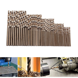 Drillpro 50pcs 1/1.5/2/2.5/3mm HSS M35 Cobalt Twist Drill Bit