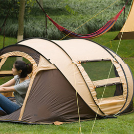 Outdoor 3-4 Persons Camping Tent Automatic Opening Waterproof Windproof Beach Sunshade Canopy