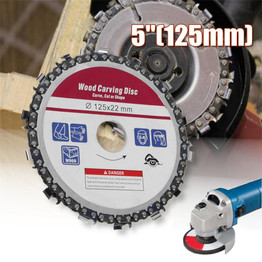 Upgrated 5 Inch Wood Carving Disc 14 Teeth 7/8 Inch Arbor Grinder Disc Chain for Angle Grinder