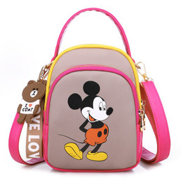 Disney's new Mickey cute all-match Oxford bag girl shoulder messenger handbag shopping travel mobile phone bag storage bag