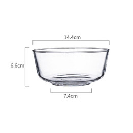 Glass salad bowl Transparent Heat-resistant bowl Large mixing bowl sweetmeats Creative Rice Soup Bowls