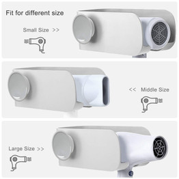 Termichy Hair Dryer Holder, Wall Mounted Blow Dryer Holder with Cable Tidy, Heat Resistant Spiral Hanging Rack for Bathroom Bedroom, White