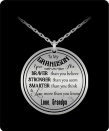 To my grandson: Gift for Christmas 2018, Christmas gift ideas for grandson, Grandson necklace from parents, Grandson necklace, to my grandson necklace, best gifts for grandson, birthday gifts for grandson, special grandson necklace, 574