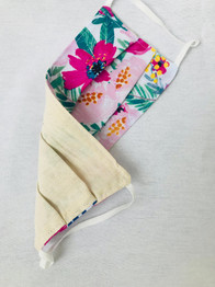 “Garden”- reusable-Washable-pleated face mask with elastic ear loops