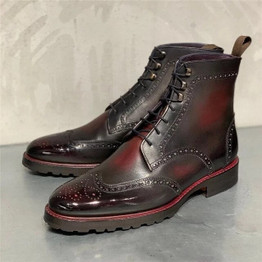Vintage Lace-up Men's Ankle Boots