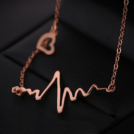 New 2018 Fashion Cute EKG Heart Beat Pendant Necklace