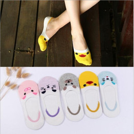 5 Pairs/Lot summer Casual Cute women Socks animal Cartoon Mouse Duck socks Cotton invisible funny socks size 35-41Dropshipping