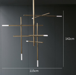 Postmodern Copper color LED chandelier Nordic suspended lamps living room hanging lights restaurant luxury lighting fixtures