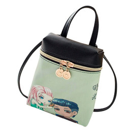 Multicolor New Women's Mobile Phone Bag Cartoon Shoulder Messenger Bags Cute Fashion Pu Leather Crossbody Bags Handbags  #G3