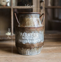 handcraft vintage antique gray mini metal flower jug