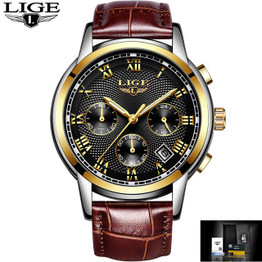 Relogio Masculino 2019 New Watches Men Luxury Brand LIGE Chronograph Men Sports Watches Waterproof Full Steel Quartz Men's Watch