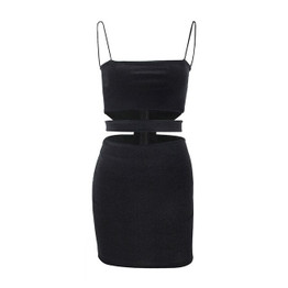 MIOFAR Fashion Black Hollow Out Backless Strap Summer Dress Wrap Sexy Bodycon Club Party Dresses Mini Velvet Vestidos Ladies