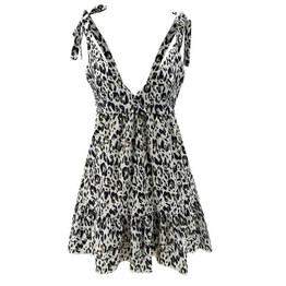 MIOFAR 2020 Summer Fashion New Dress Women's Sexy Sleeveless V-neck Sling Lady Dress Leopard Print Low-cut Loose Party Dresses