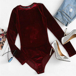 Backless Velvet Lace Bodysuit