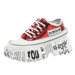 Harajuku Graffiti Sole Chunky Sneakers Platform Shoes #JU2832