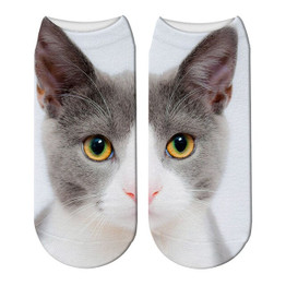 New 3D Printing Women Socks Cotton Sock Fashion Unisex Animal Socks Cat