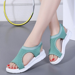 New Women Sandals Female Shoes Summer Wedge Comfortable Sandals Ladies Slip-on Flat Sandals Women Sandalias 35-44