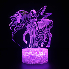 3D Unicorn Lamp LED Night Light Visual Illusion 7 Colours Touch Bedroom Party/Free Shipping