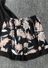 Peony Printed V-Neck Silk Camisole  Lingerie Sleepwear Set/Free Shipping