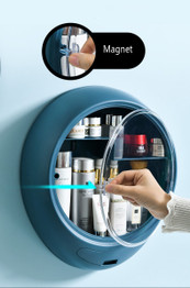 Wall Hanging Makeup Storage Box Drawer Type Bathroom Makeup Organizer Plastic Transparent Punch Free Dustproof Cosmetic Box