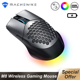 Machenike M8 Gaming Mouse Wireless Mouse Wired Dual Mode Computer Mouse PMW3335 16000DPI Programmable Hollow Design Only 85g