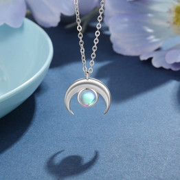 Crescent Moonstone Necklace