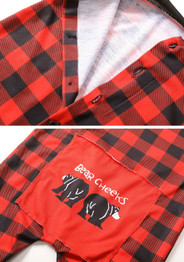 Christmas Family Pajamas Plaid Print Cartoon Bear
