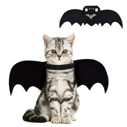 HOT Halloween Pet Dog Costumes Bat Wings Black Cute Fancy Dress Up Halloween Pet Dog Cat Costume with Leash