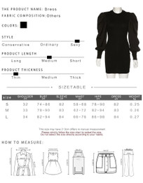 Puff Sleeve Patchwork Slim Dress